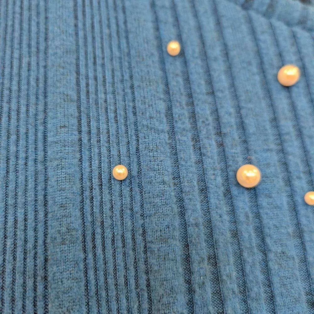SHEIN Blue Sweater with Pearl Details - Picture 3 of 6